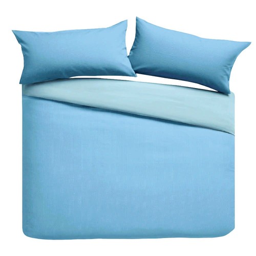 Nutmeg Home Soft Touch Blue Reversible Duvet Set King