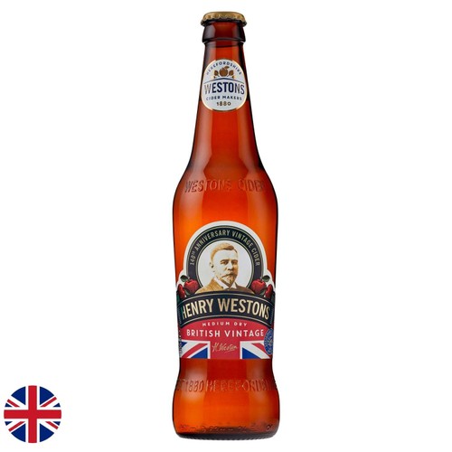 Henry Westons Medium Dry British Vintage Cider Bottle   500ml