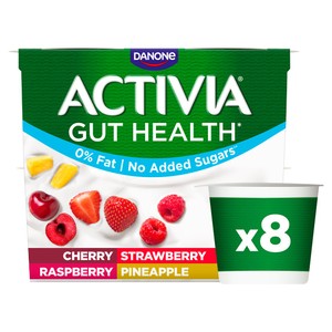 Activia Peach No Added Sugar Fat Free Gut Health Yoghurt Multipack 4x115g