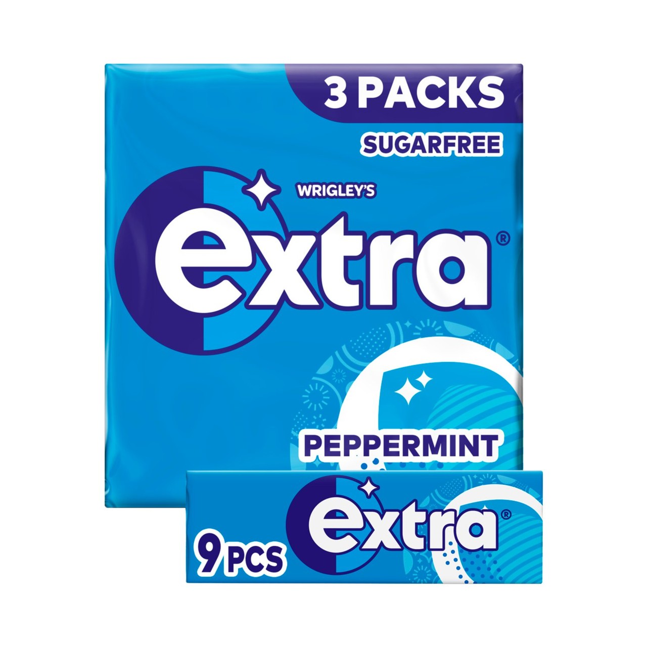 Extra Peppermint Sugarfree Chewing Gum Multipack 3x9 Pieces