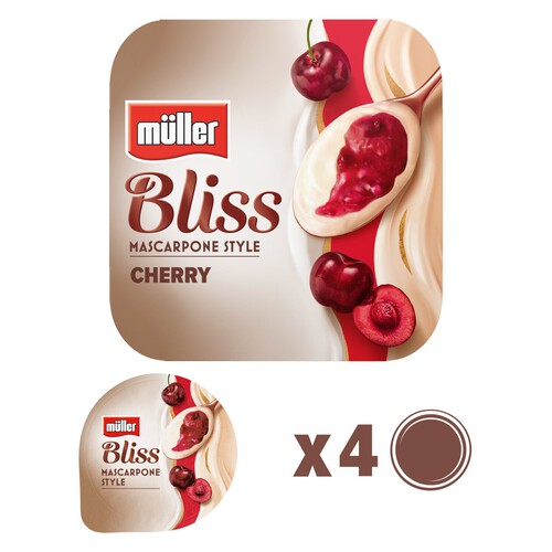 Muller Bliss Creamy Mascarpone Cherry Yogurt