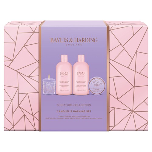 Baylis & Harding Jojoba, Vanilla & Almond Oil Candle Gift Set