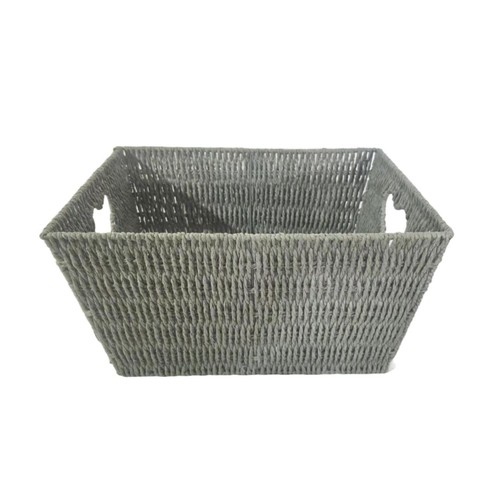 Home Style Heart Cut Out Wicker Basket Grey
