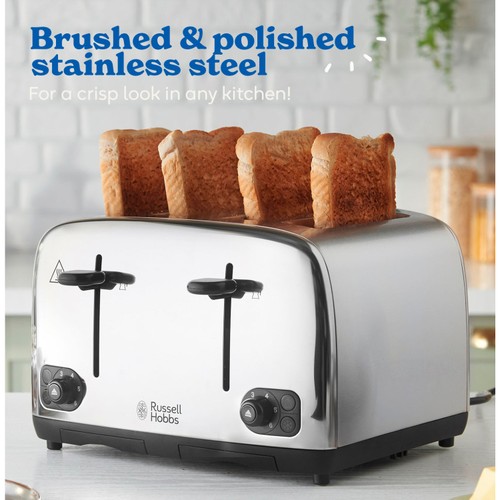 Russell Hobbs Stainless Steel 4 Slice Toaster