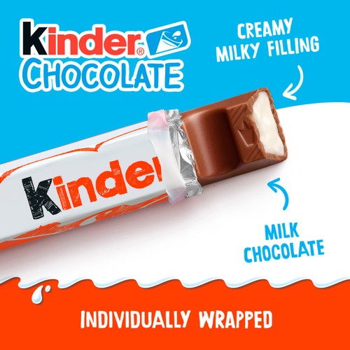 Kinder Milk Chocolate Medium Treat Snack Bars Multipack
