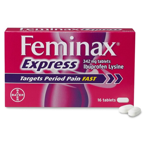 Feminax Express Ibuprofen Lysine 342mg Tablets