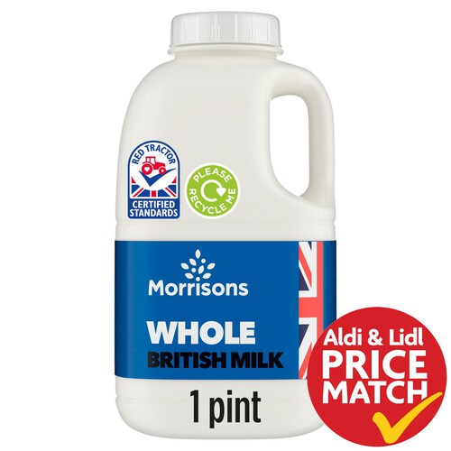 Morrisons British Milk Whole 1 Pint