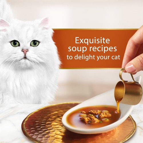 Gourmet Soup Royale Salmon, Cod, Plaice Wet Cat Food Pouch 6 X 45G