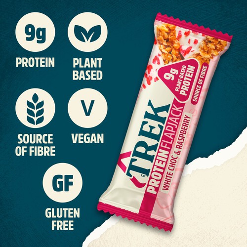 Trek Protein Flapjacks White Choc & Raspberry 