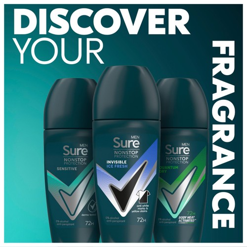 Sure Men Anti-perspirant Deodorant Roll On Non stop Invisible Ice 50ml