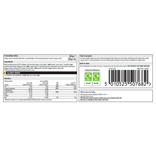 Morrisons The Best White Chocolate Snowflakes 240g