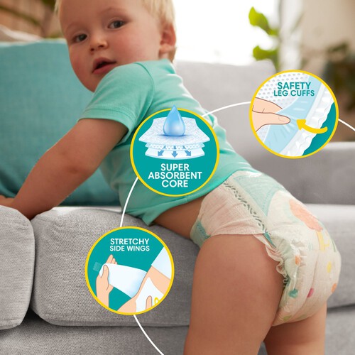 Pampers Baby-Dry Size 7, 30 Nappies, 15kg+, Essential Pack