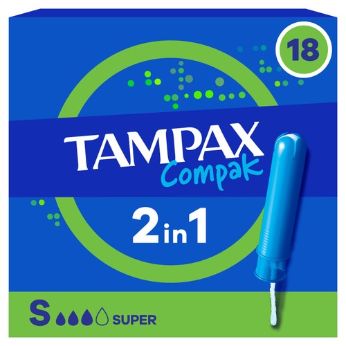 Tampax Compak Super Tampons with Applicator 18 pack