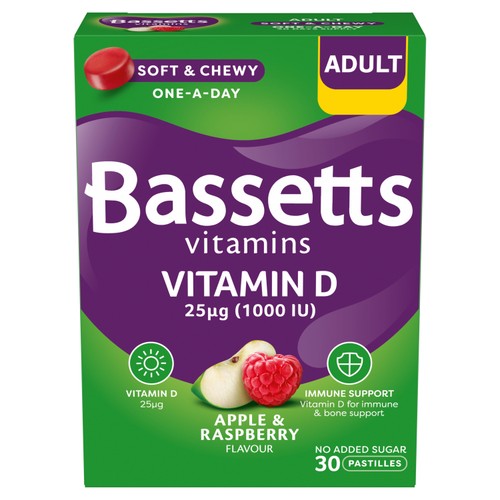 Bassetts Adult Vitamin D Apple & Raspberry 30s
