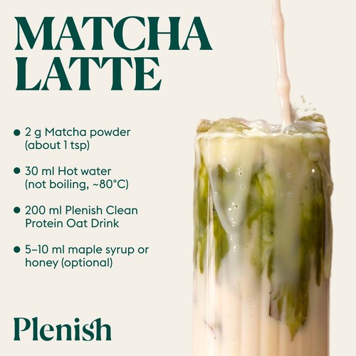Plenish Organic Oat Protein Zero Sugar Drink Long Life Dairy Free 1L