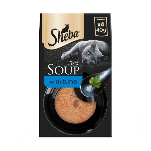 Sheba Classics Soup Adult Wet Cat Food Pouches with Tuna Fillets