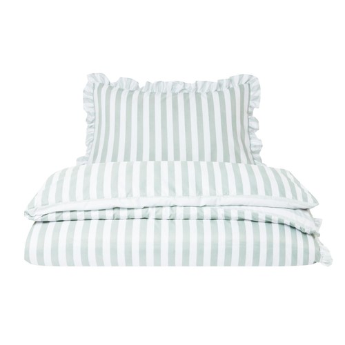 Nutmeg Home Soft Touch Fresh Stripe Frill Duvet Set Double