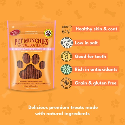 Pet Munchies Chicken & Sweet Potato Sticks 90g
