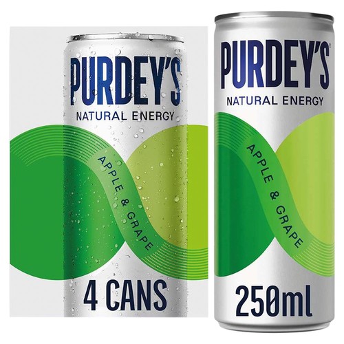 Purdeys Natural Energy Apple Grape Cans