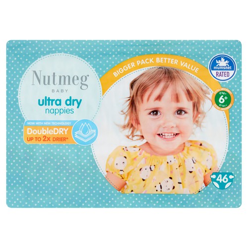 Nutmeg Ultra Dry Nappies Size 6+ 