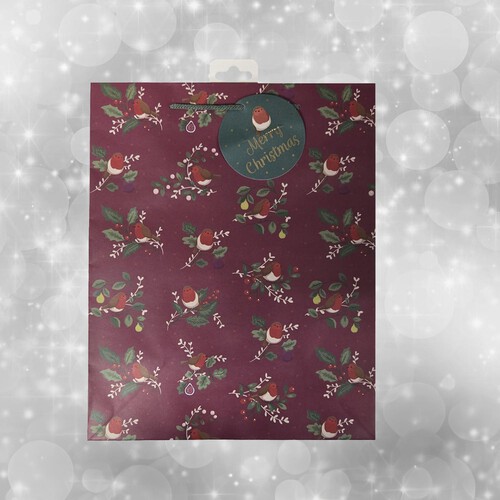 Morrisons Robin All Over Print Gift Bag Large