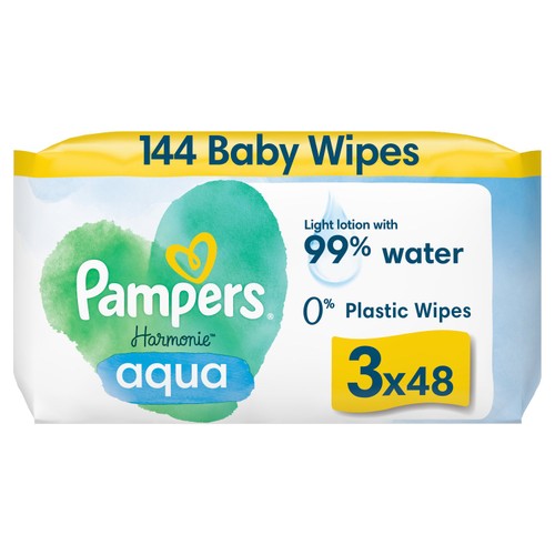 Pampers Harmonie Aqua Baby Wipes Plastic Free Morrisons Online