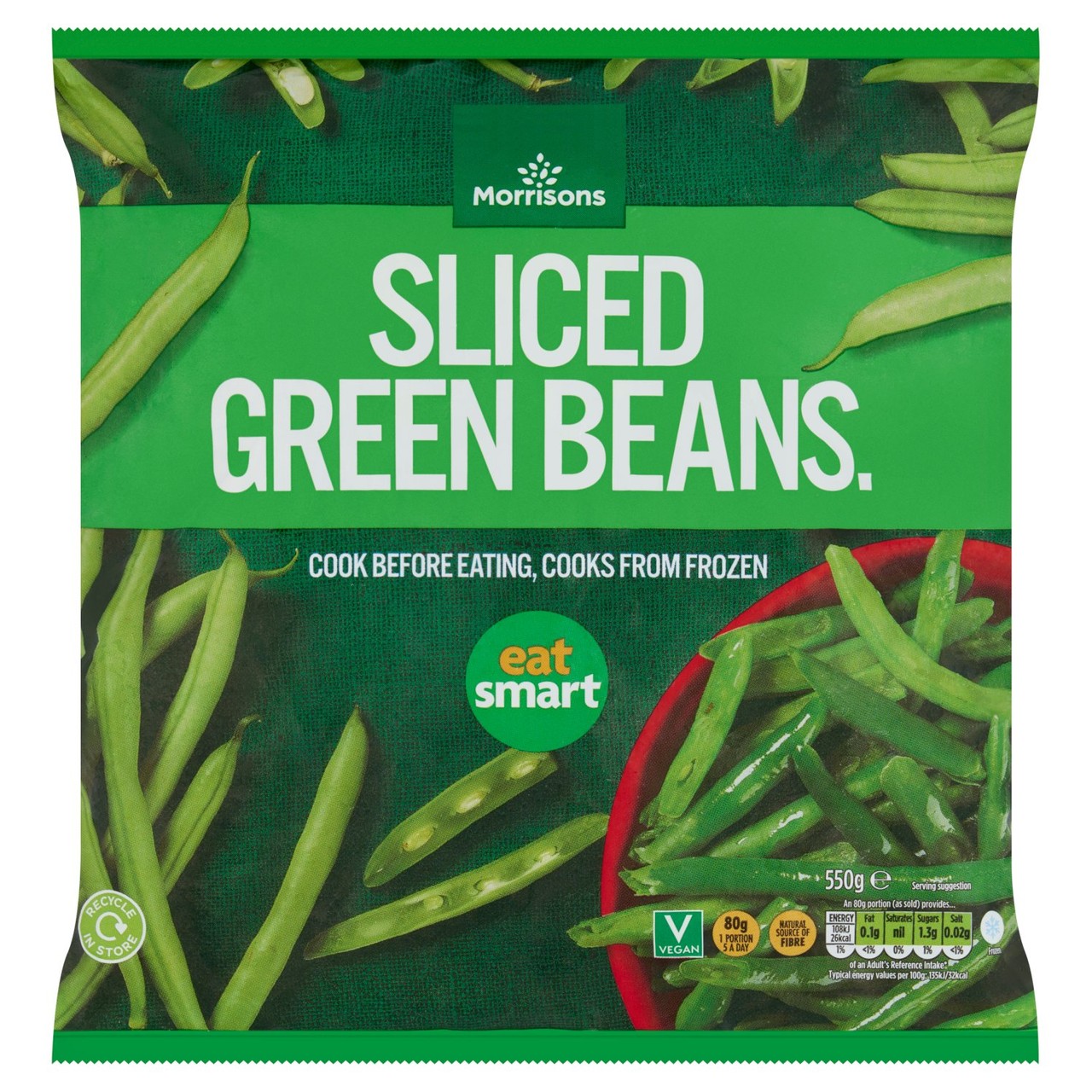 Morrisons Sliced Green Beans 550g - Morrisons Online Groceries & Offers