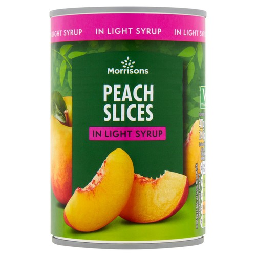 Morrisons peach slices in light syrup