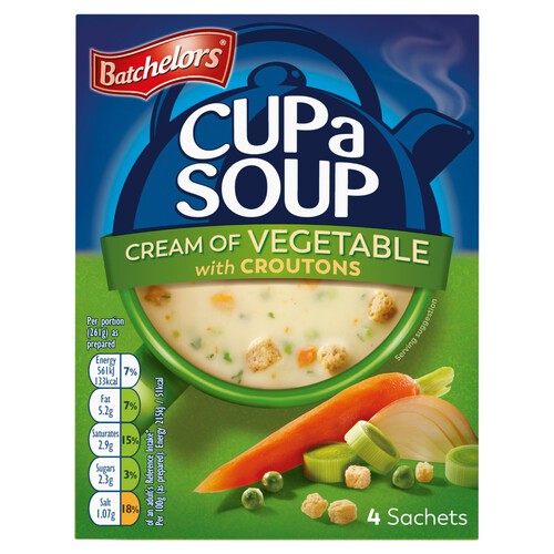 Batchelors Cup a Soup Cream of Vegetable with Croutons 4 Sachets