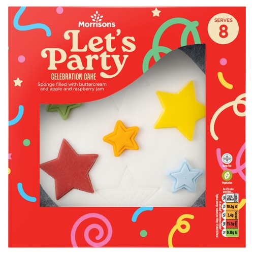 Morrisons let s party celebration cake