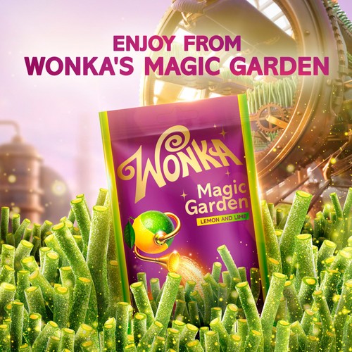 Wonka Magic Garden Lemon & Lime Fizzy Rope Sweets 100g