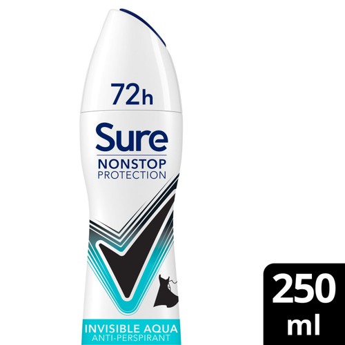 Sure Antiperspirant Deodorant Nonstop Protection Invisible Aqua