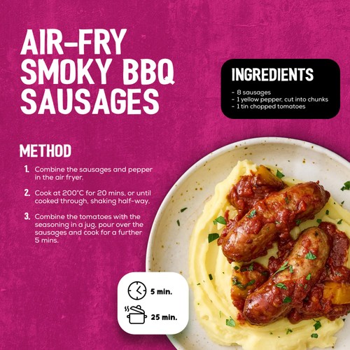 Schwartz Air Fry Smoky BBQ Sausage Recipe Mix 35g