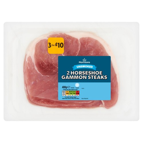 Morrisons Unsmoked Horseshoe Gammon Steaks