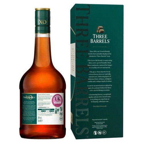 Three Barrels XO Rare Extra Old French Brandy 70CL