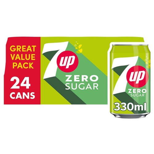7UP zero sugar lemon lime cans