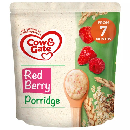 Cow & Gate Red Berry Wholegrain Porridge Baby Cereal 7+ Months   200g