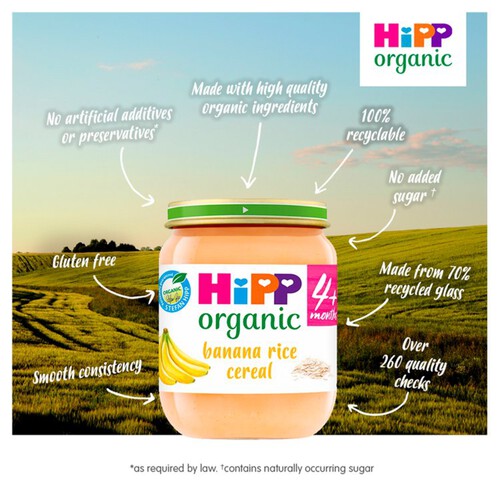 HiPP Organic Banana Rice Breakfast Baby Food Jar 4+ Months