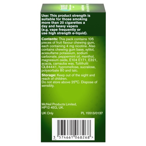 Nicorette Fruitfusion Gum 4mg 105s