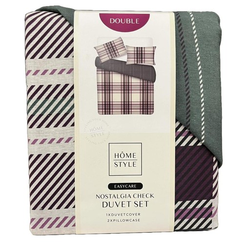 Home Style Nostalgia Check Duvet Cover Set Single