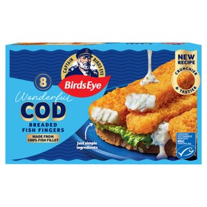 Birds Eye 8 Breaded Cod Fish Fingers 240g
