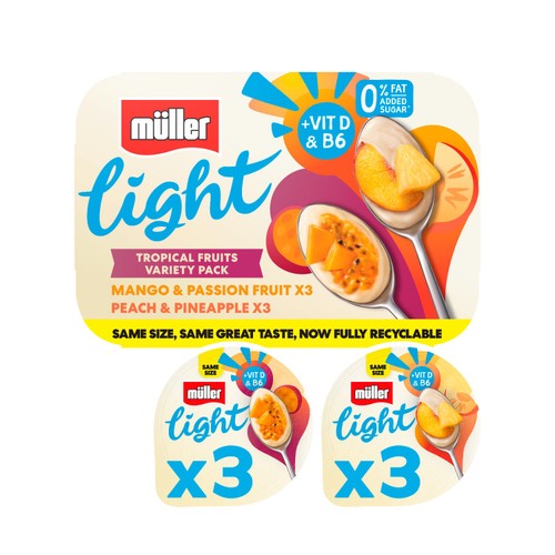 Muller Light Fat Free Citrus Fruits Yogurt 6x140g
