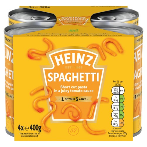 Heinz Spaghetti in Tomato Sauce Multipack