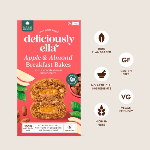 Deliciously Ella Apple & Almond On-the-Go Breakfast Bakes Multipack 3x50g