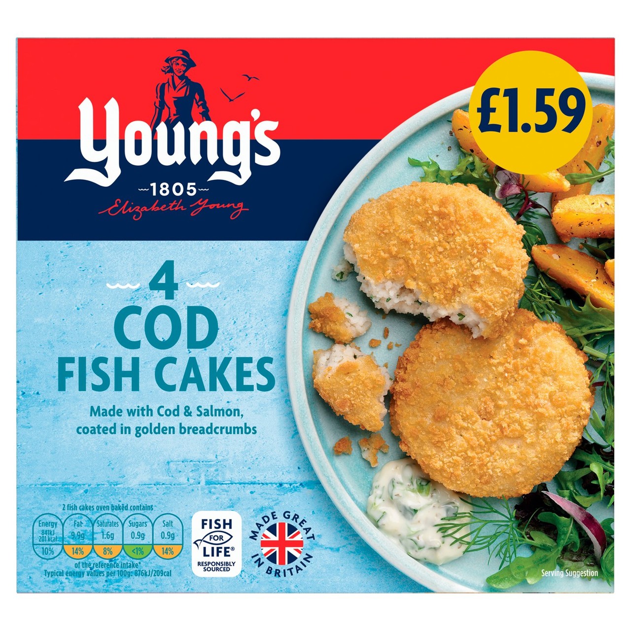 Young's 4 Cod Fish Cakes 200g