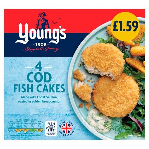 Youngs s 4 cod fish cakes