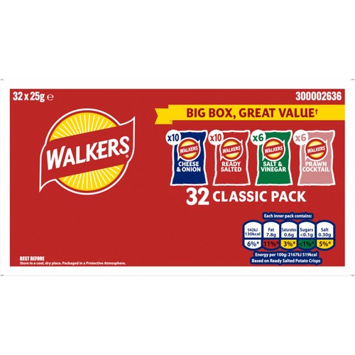 Walkers Classic Variety Multipack Crisps Box