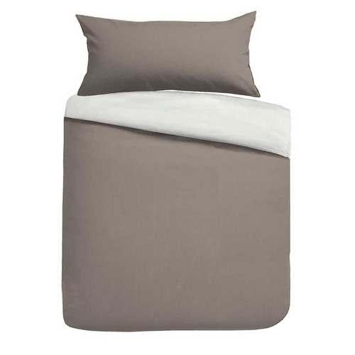 Nutmeg Home Soft Touch White/Grey Duvet Set Single