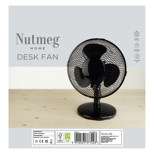 Nutmeg Home 9 Inch Desk Fan