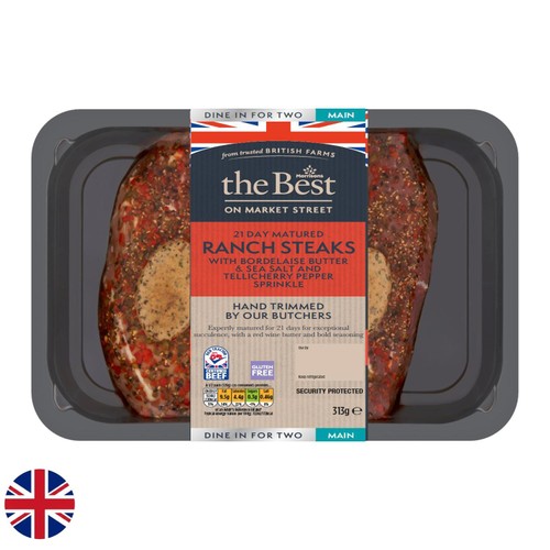 Morrisons British The Best Ranch Steaks With Bordelaise Butter 313g